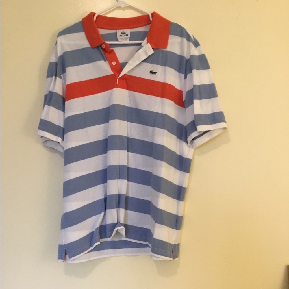 Blue white orange collared Lacoste short sleeve 8